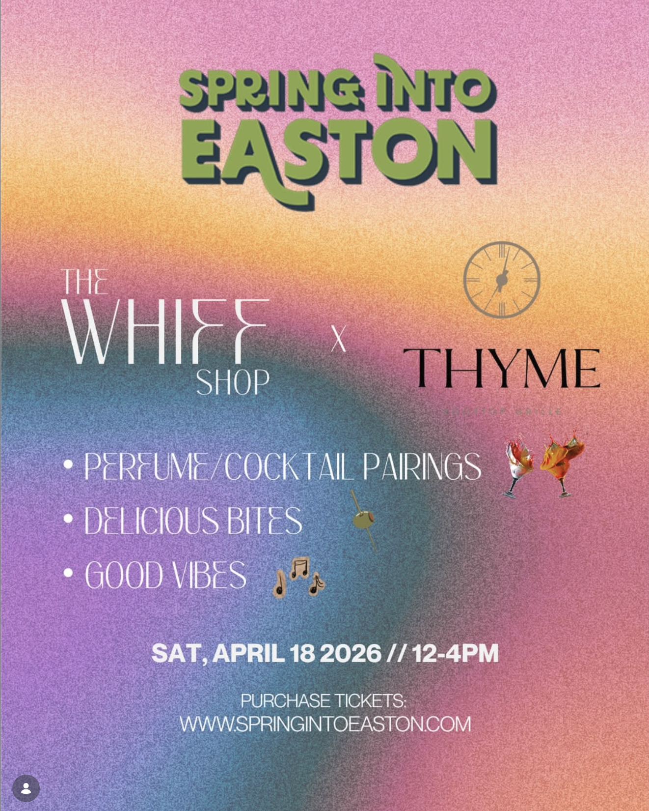 Spring into Easton Event collaboration with The Whiff Shop and Thyme April 18 in Easton, Lehigh Valley, PA