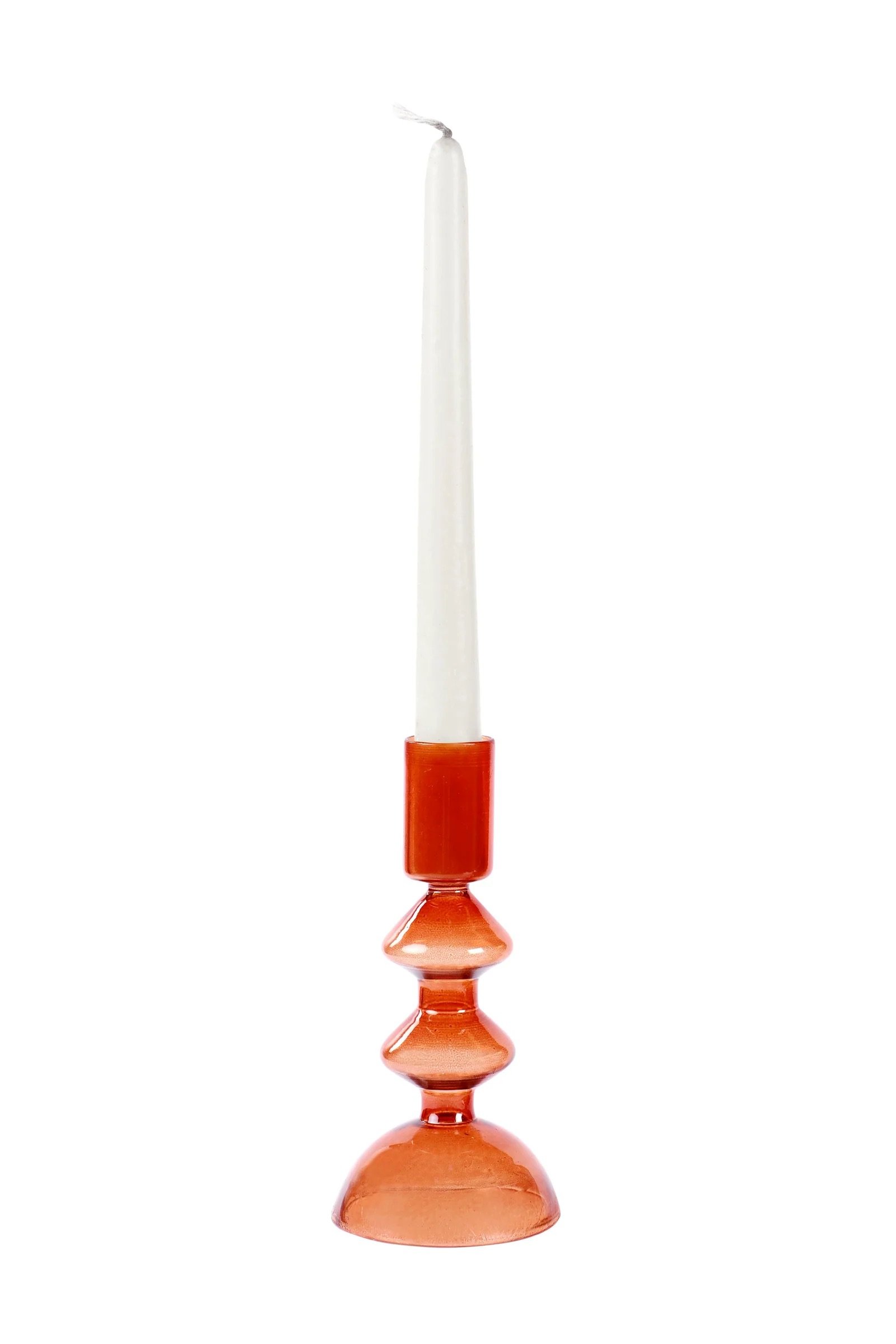 Thin Retro Wavy Glass Candle Holder