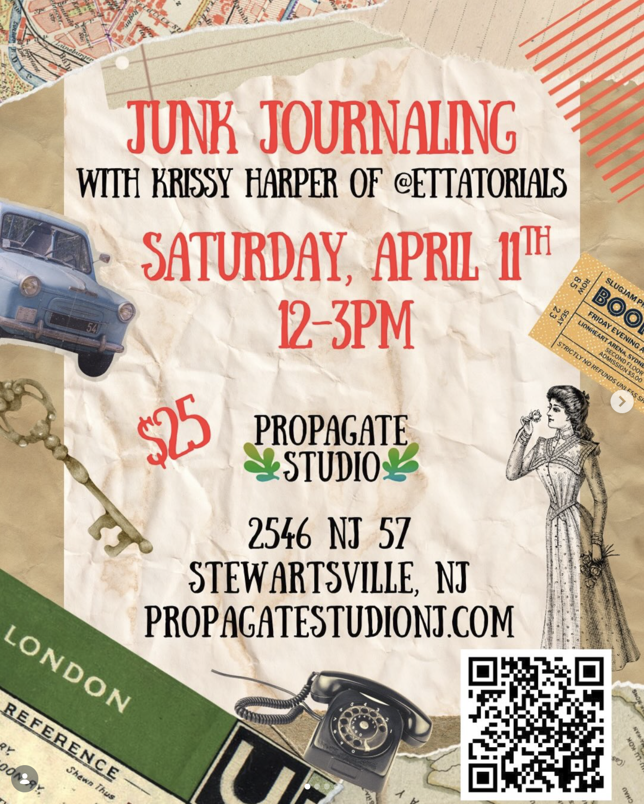 Junk Journaling Workshop with Krissy Harper of Ettatorials April 11 in New Jersey, Lehigh Valley, PA
