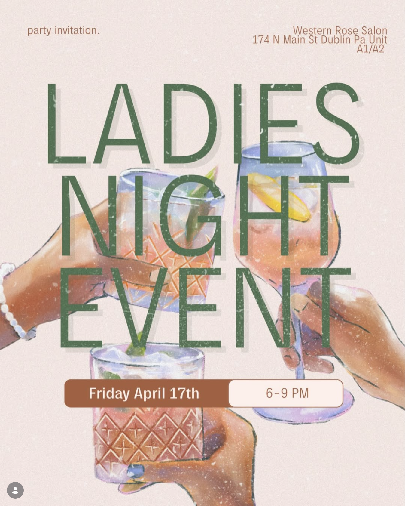 Ladies Night with Western Rose Salon in Dublin, PA April 17, 2026