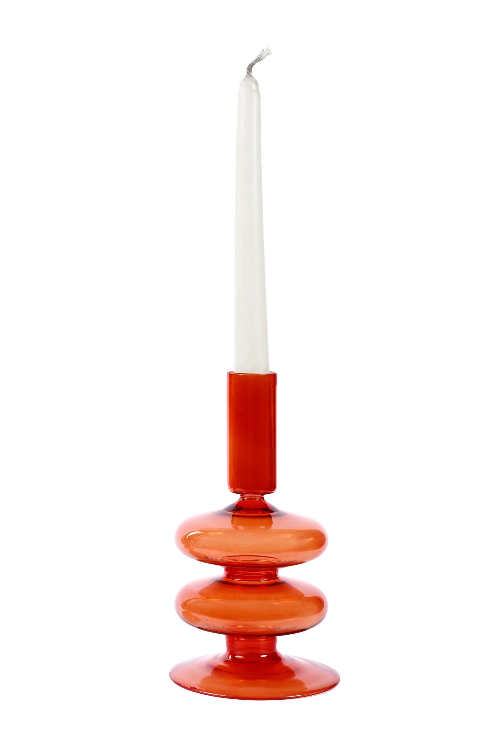Modern Retro Wavy Glass Candle Holder
