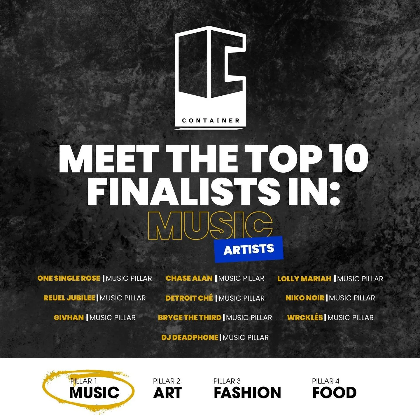 Meet the Top 10 Finalists selected for THE PEOPLE&rsquo;S PICK. 🎶

Each artist will present their work live as they compete for a spot in Season 2 of CONTAINER. This is your first look at the musicians bringing their sound to the showcase.

Tag some
