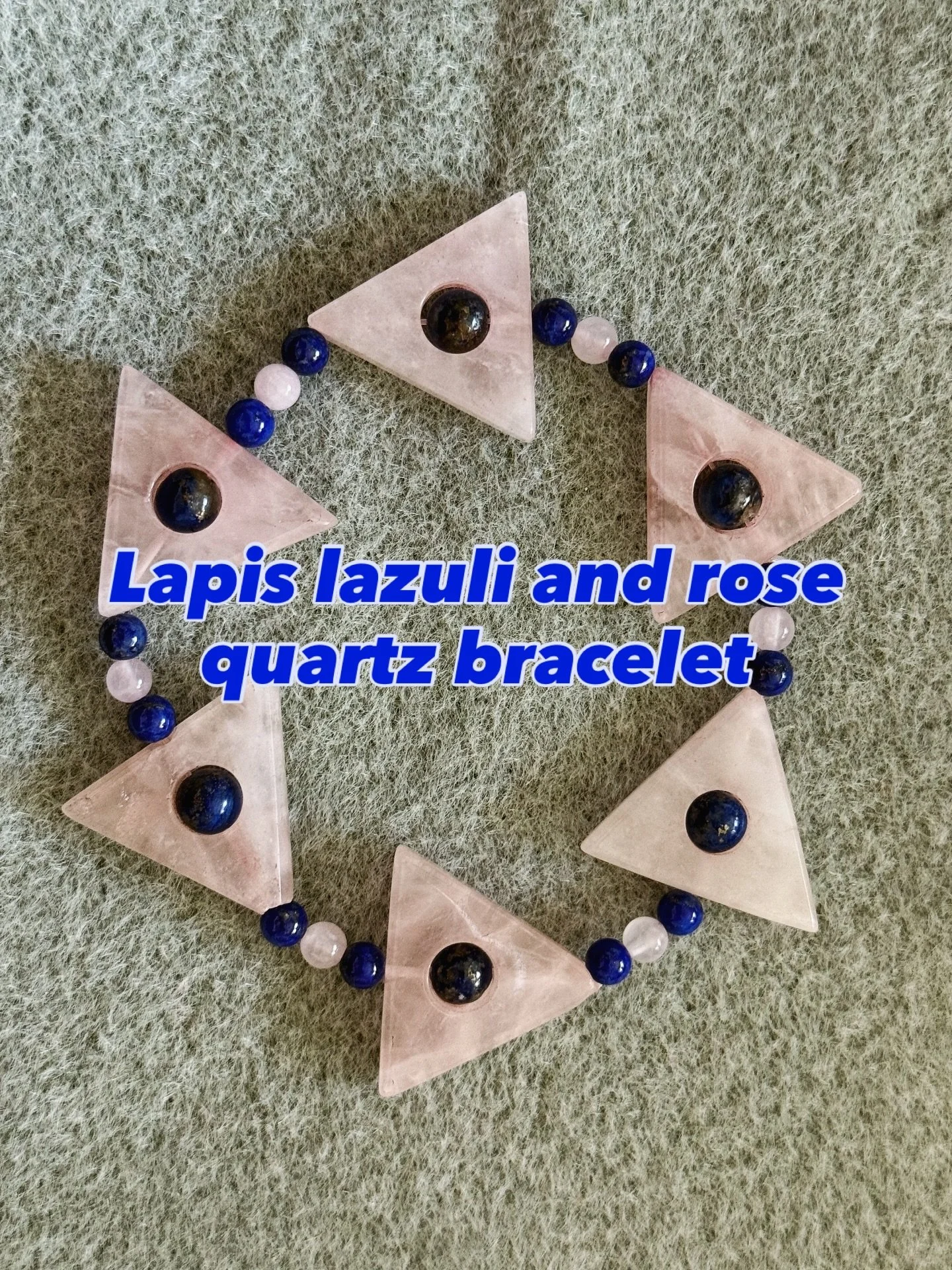 #lapislazuli inspires a spiritual connection and balance while #rosequartz promotes an open heart and love. Triangles and unbroken circles represent interconnection and wholeness. #healyourself #colortheworld #ornamentalearth