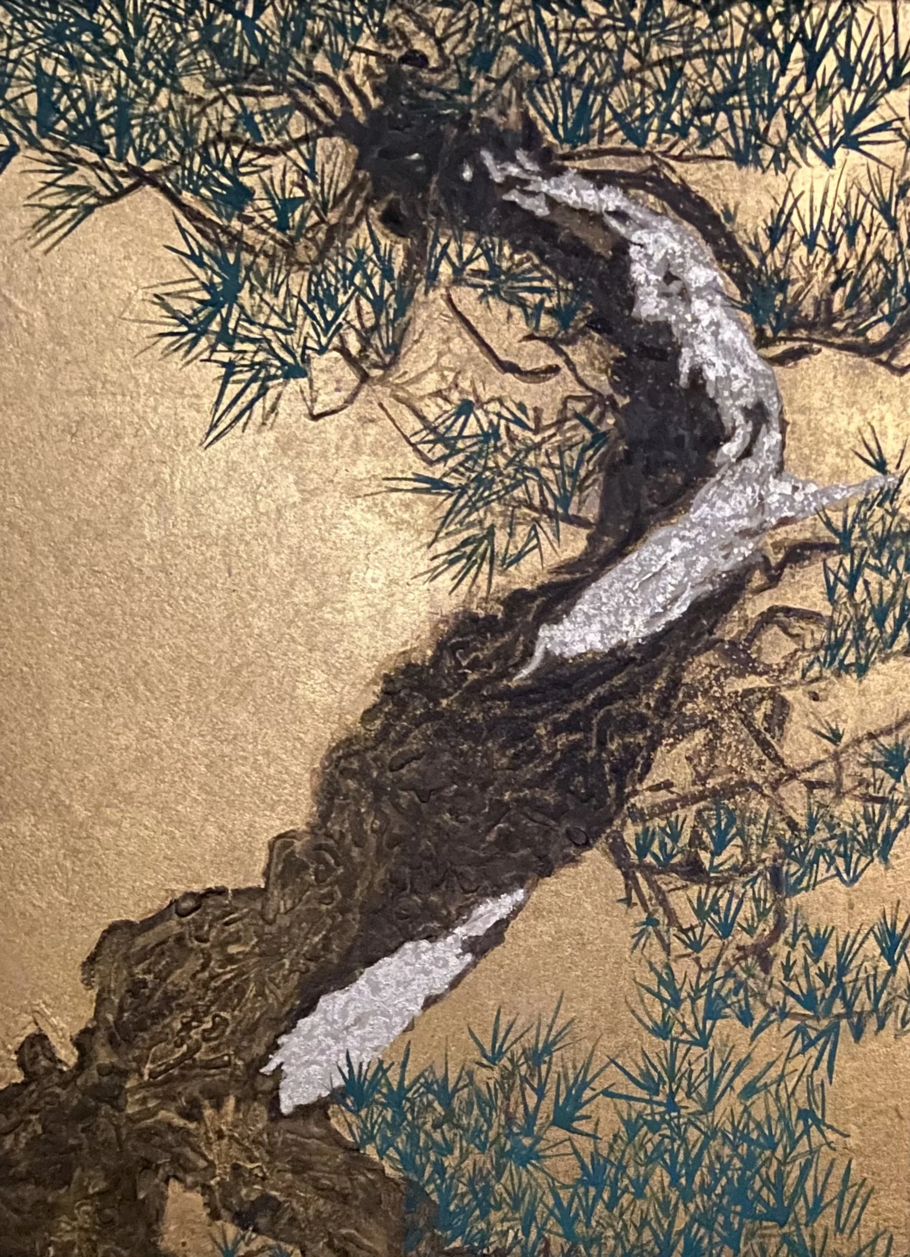 On the Path, 2025
Washi-hemp paper,mineral pigments, and Gold leaf. 330 X 245 mm / 13 X 9.6 in.