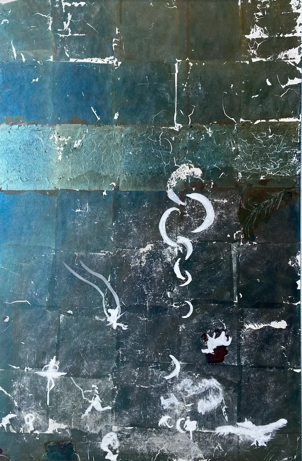 Pandora's box , 2025
Washi, Silver leaf , Mineral pigment and Sumi.
910 x 605 mm / 35.8 x 23.8 in.