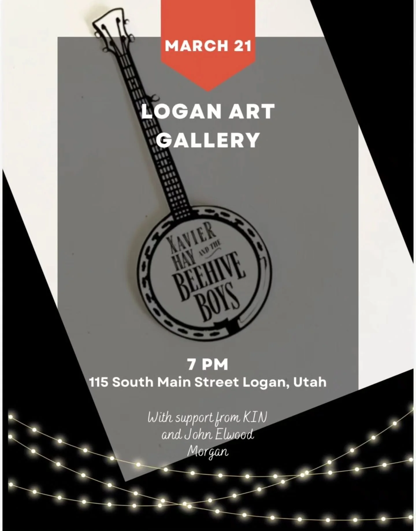 Xavier Hay &amp; The Beehive Boys are back at The Logan Gallery sharing incredible folk tunes with our community. With support from KIN (the Taylor Swift of Cache) and John Elwood Morgan, March 21st won&rsquo;t be a show you want to miss! Doors open 