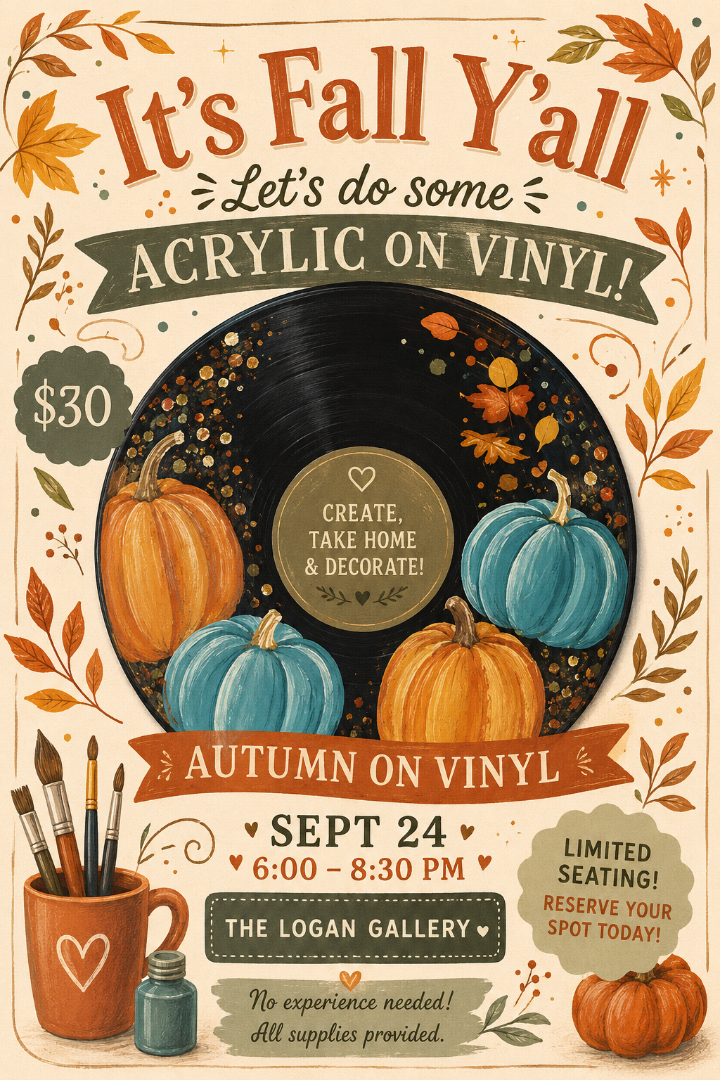 Autumn on Vinyl Paint Night