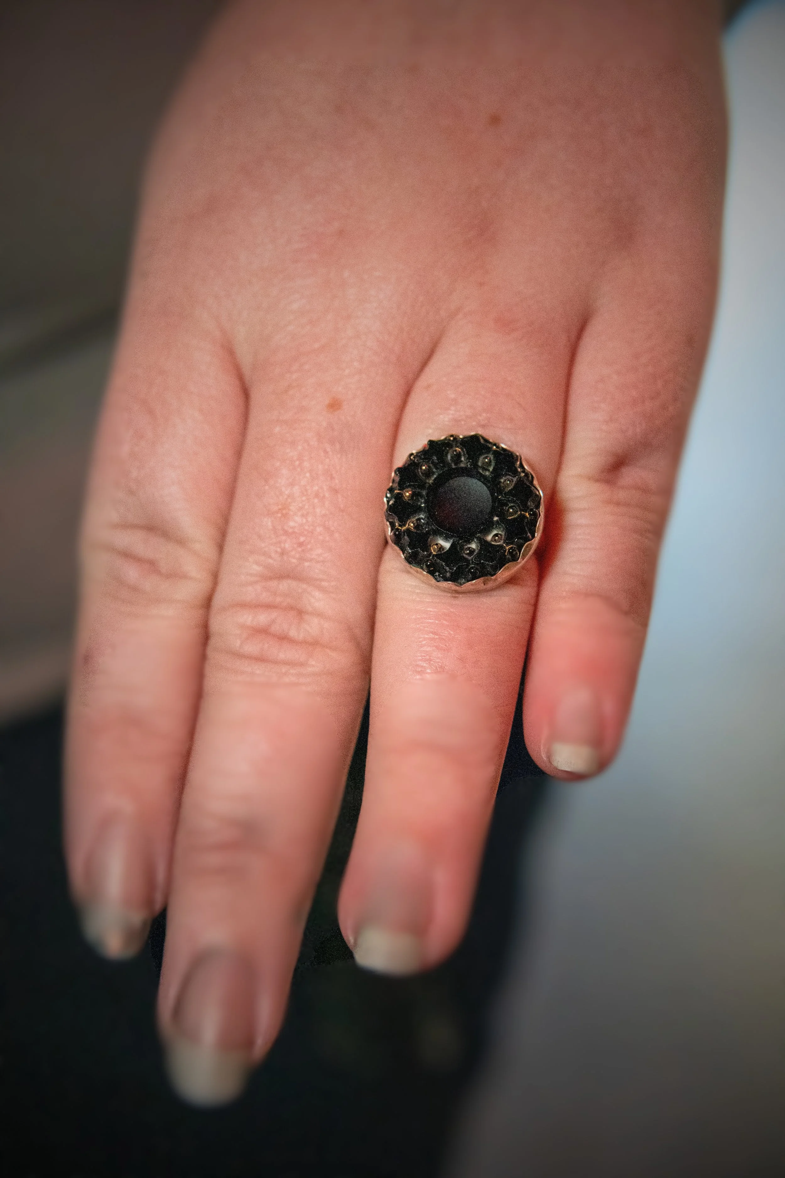 Aurora Gage_Jet Glass Button Ring_Silver.jpg
