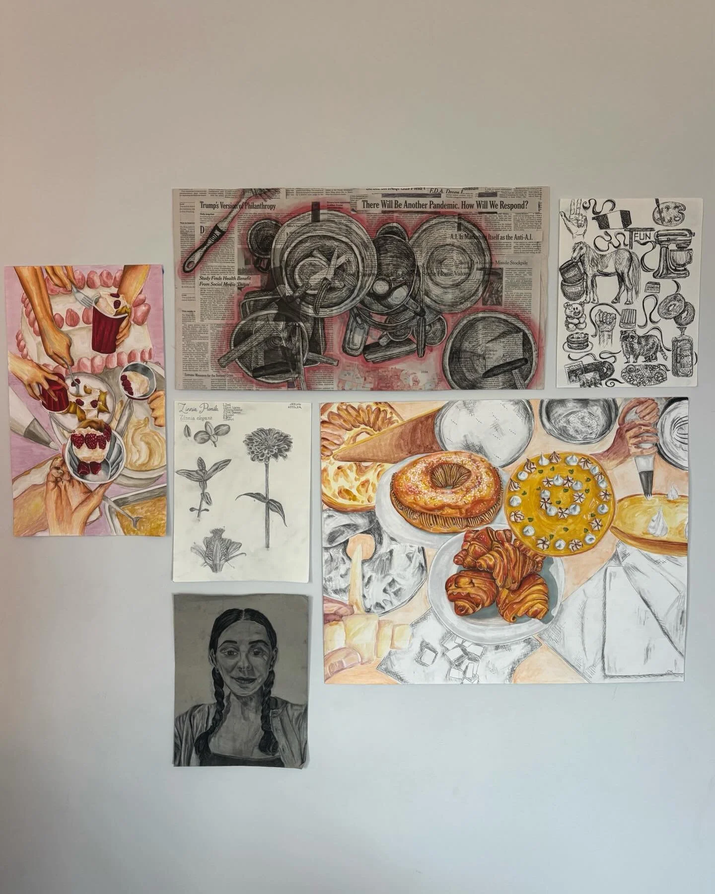 Artwork of the semester of course mostly featuring baked goods 😁😁