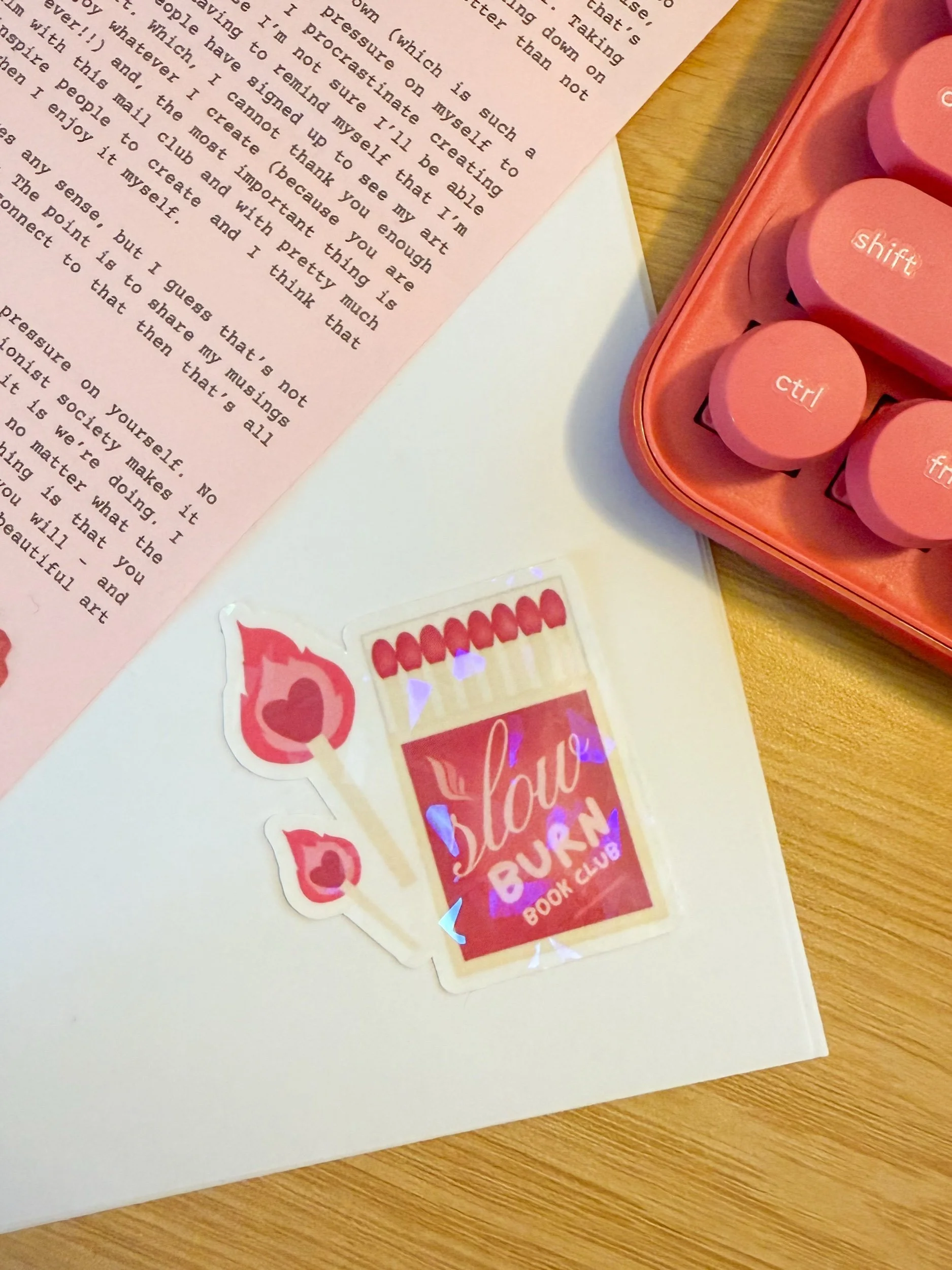 slow burn matchbox sticker