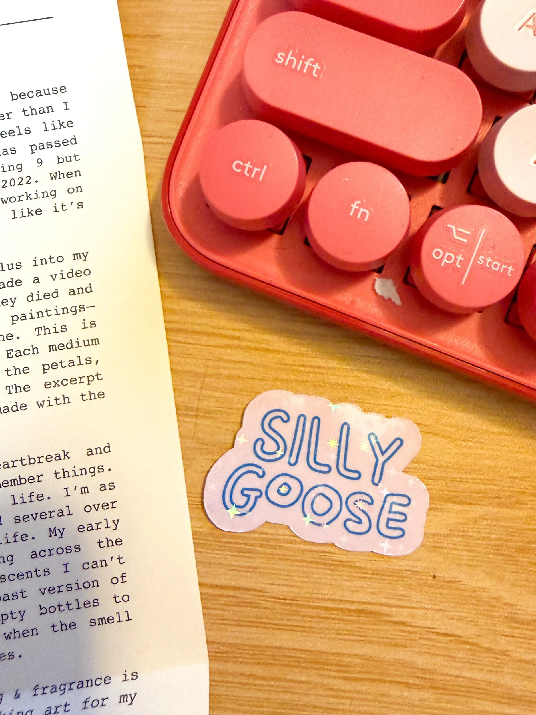 pastel silly goose sticker