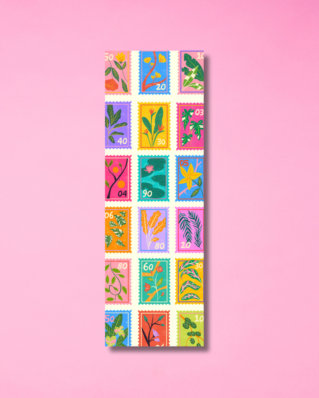 floral stamp bookmark