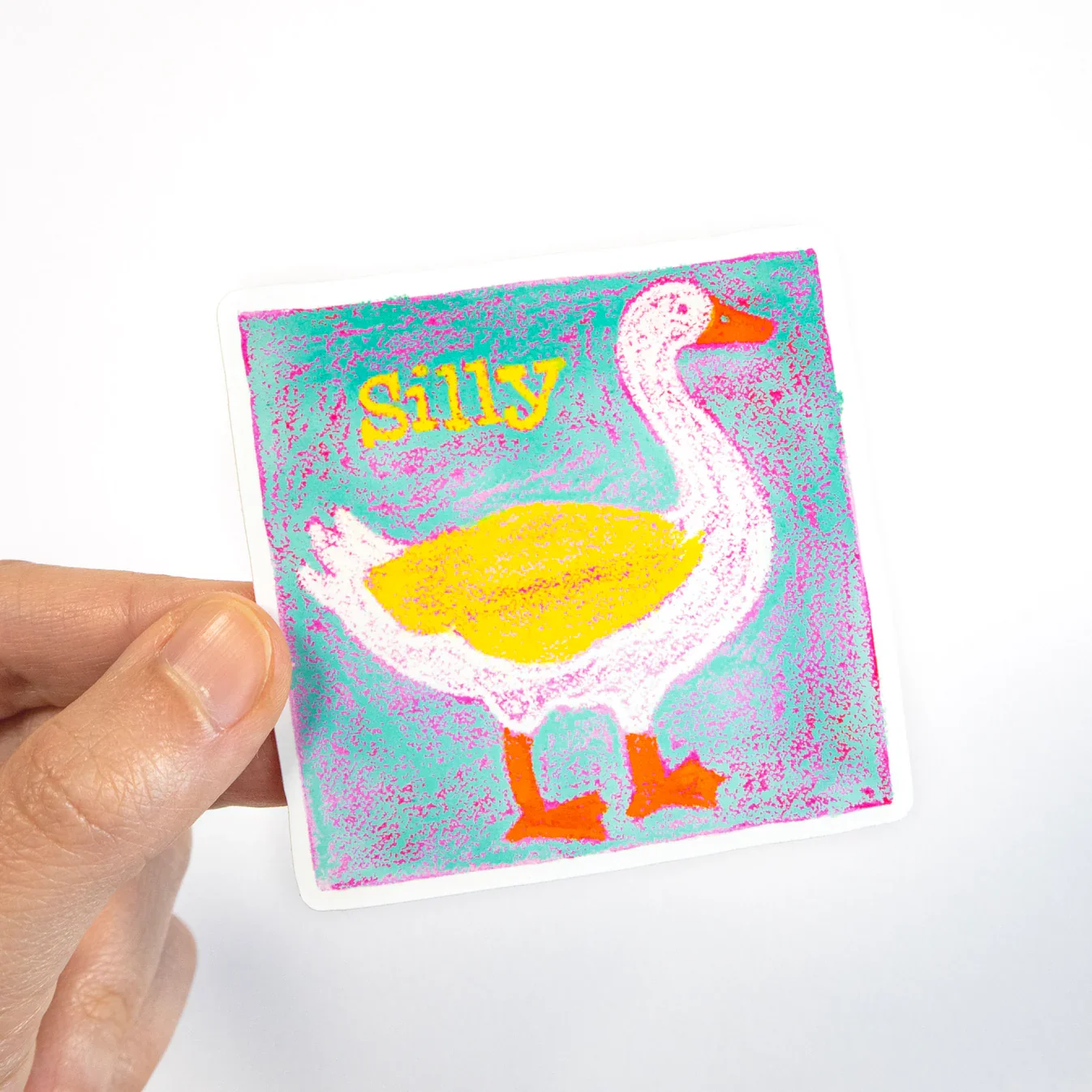 silly goose painted sticker
