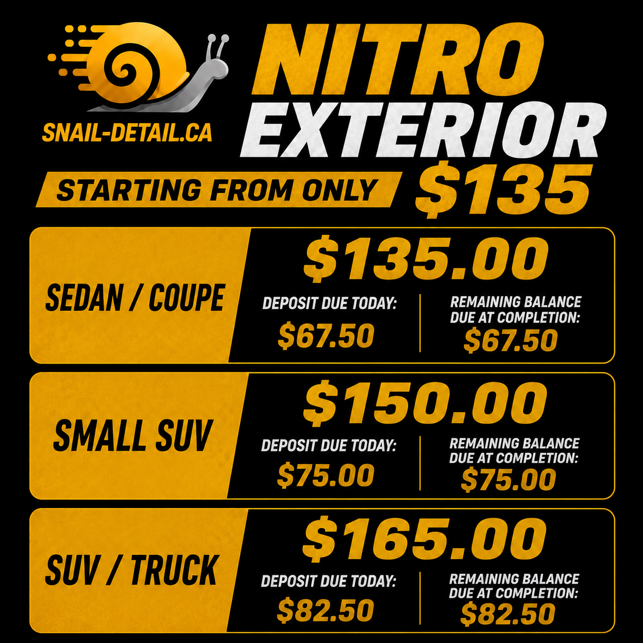 STARTING AT ONLY $135 Nitro Exterior
