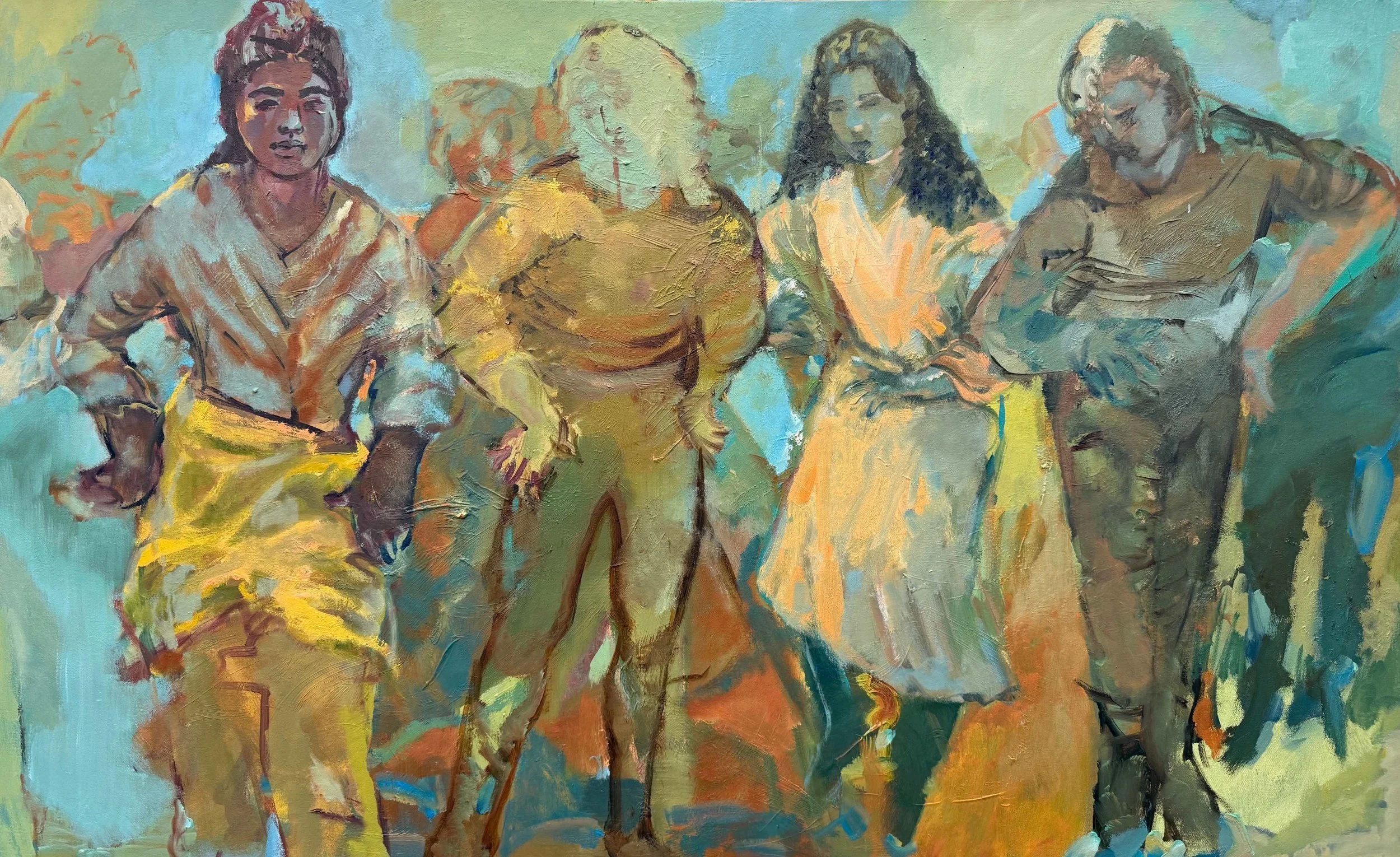 Dancing, 2024-26. Oil on canvas — 30 x 48 in