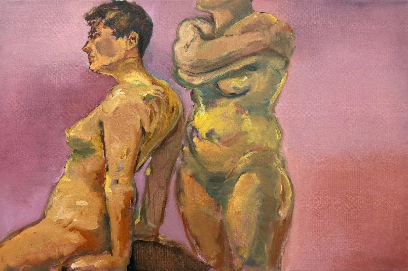 Antithetical, 2026, oil on canvas — 24 x 36 in. Copyright © 2026 V. A. Stusiak