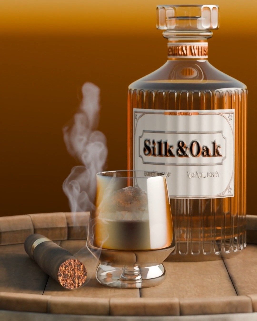 My rendition if "Silk Sonic" created their own brand of Whiskey...and called it Silk & Oak 🚬
#blender #3d