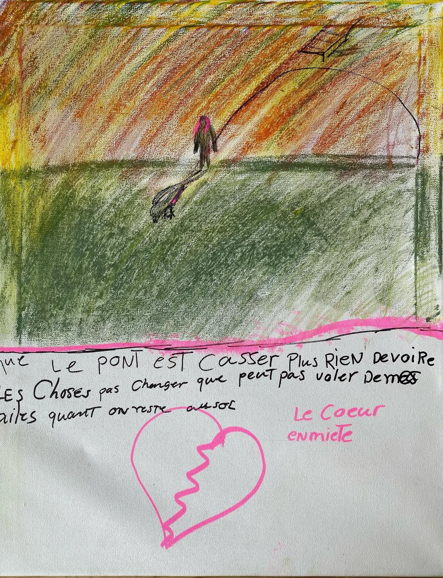 Prochain th&egrave;me des Cahiers : le c&oelig;ur en miettes. Peinture de Chrystine Lajeunesse.