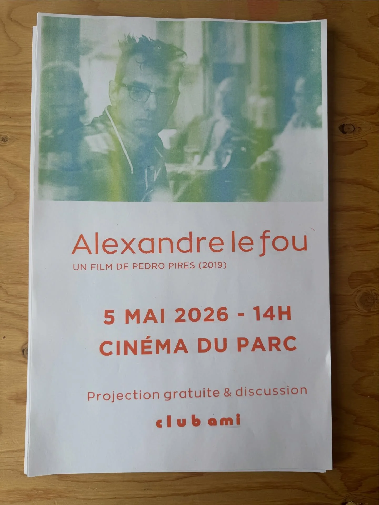Projection gratuite d&rsquo;Alexandre le fou de Pedro Pires

Pr&eacute;sent&eacute; par Club Ami au @cinemaduparc 
Le 5 mai 2026 &agrave; 14h

Le projection sera suivie d&rsquo;une discussion
