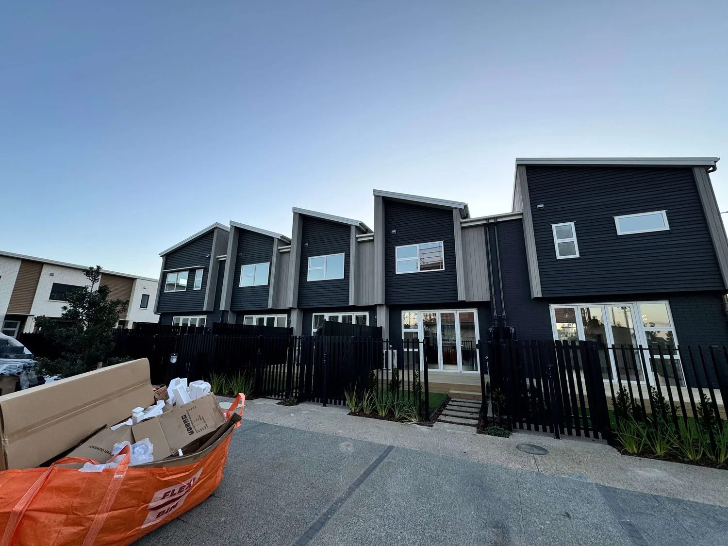 New build townhouses exterior painting, Auckland