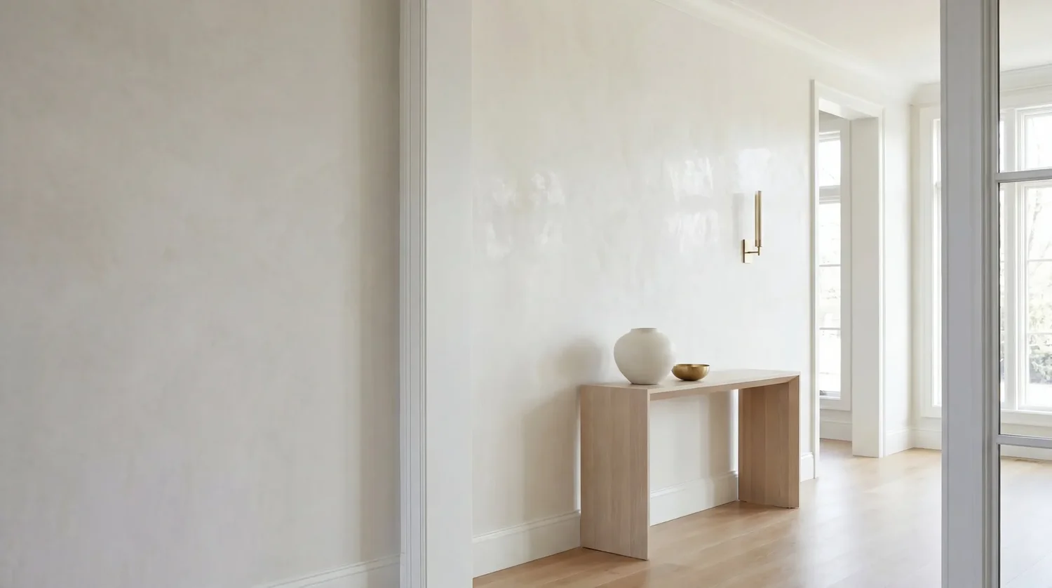 Light Fresco polished plaster wall in an Auckland entrance by Key Painting