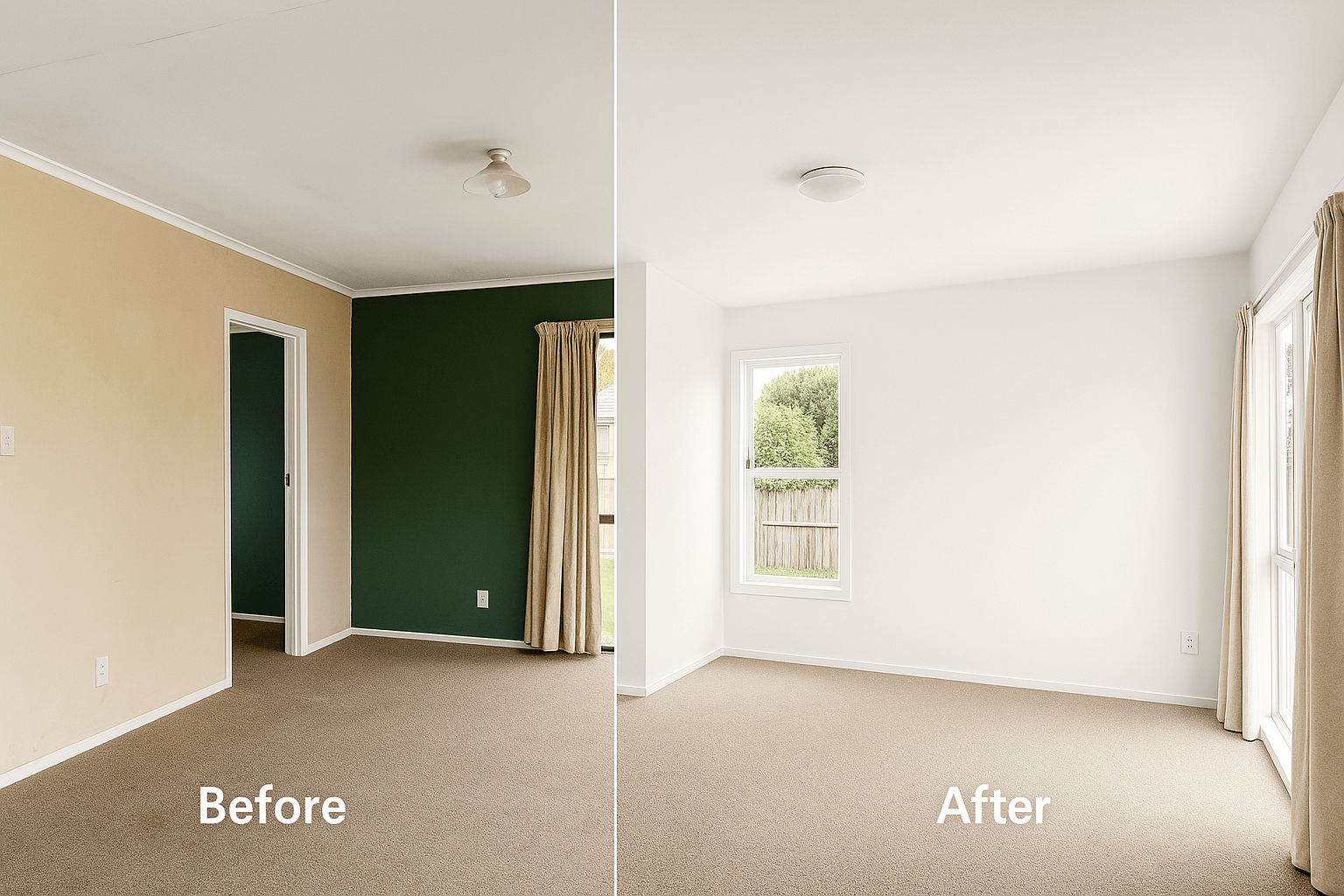 Freshly painted Auckland family room by Key Painting