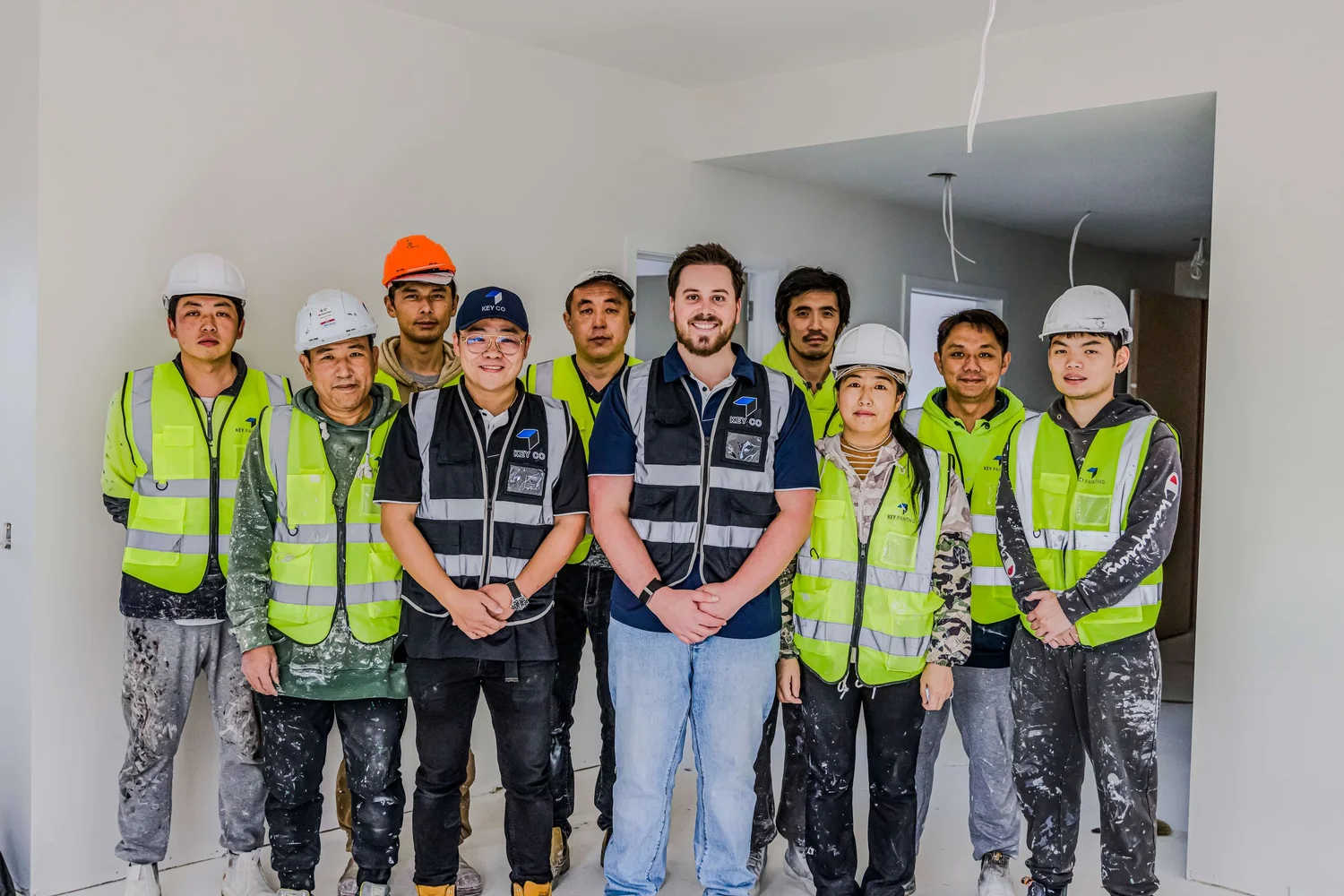 The Key Painting team on site in Auckland — accredited residential painters