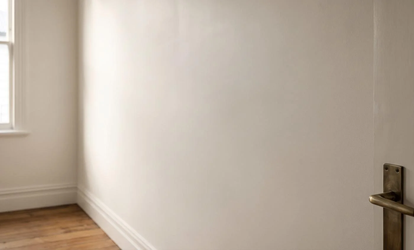 Smooth plastered and stopped interior wall in an Auckland home, ready for painting