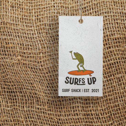 Surfs Up Swing Tag Design
