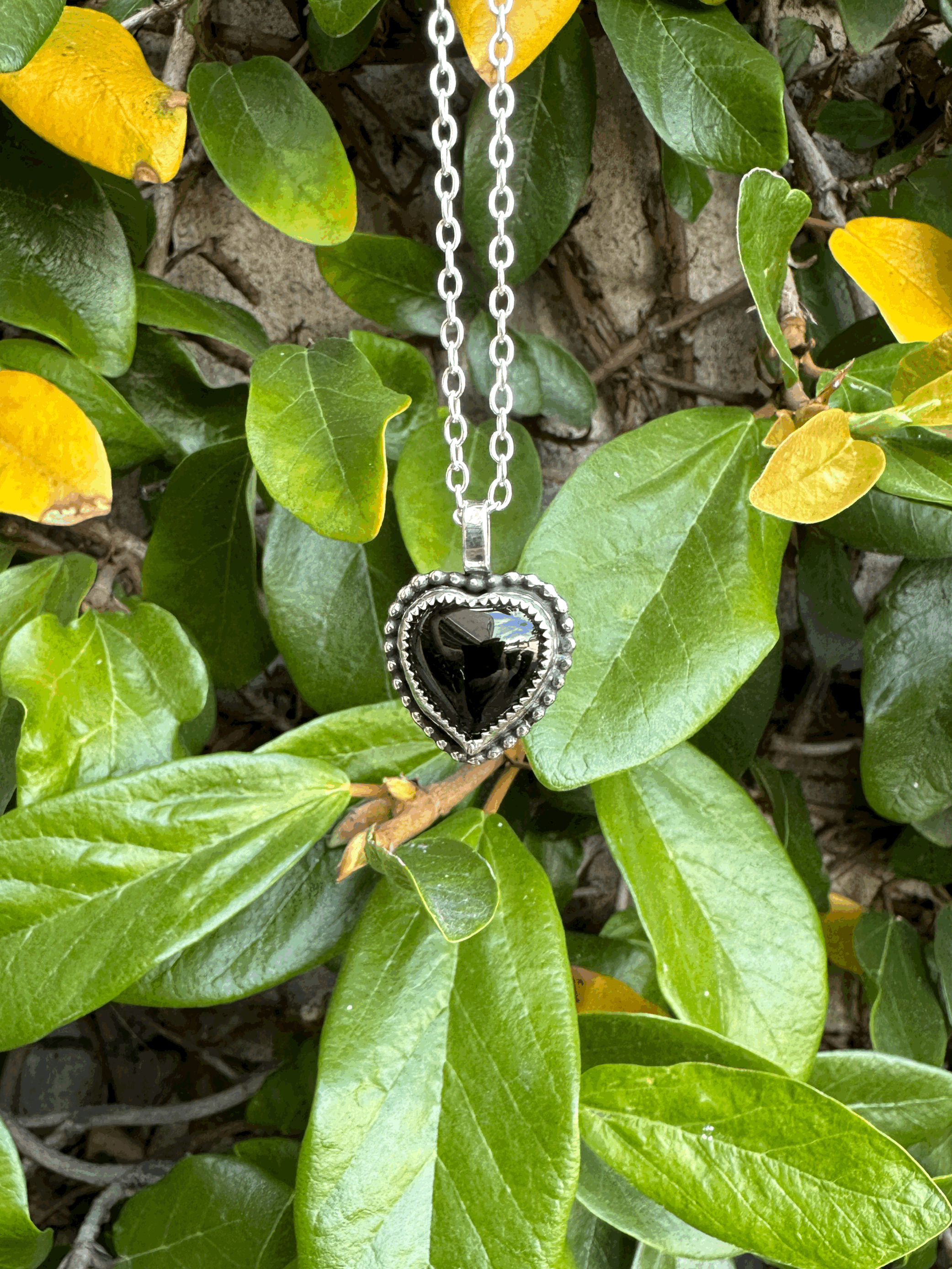 Black Hearts Beaded Pendant