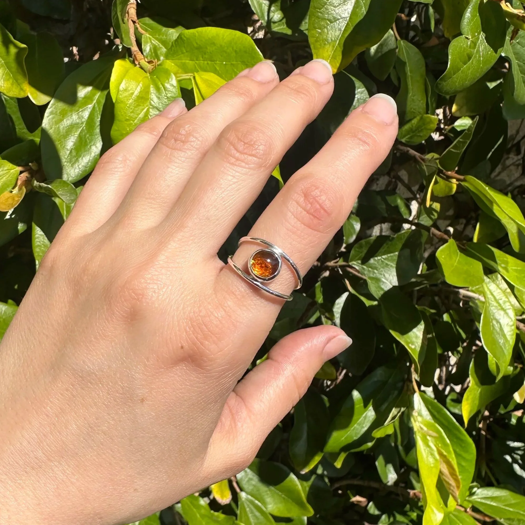 Amber Saturn Ring