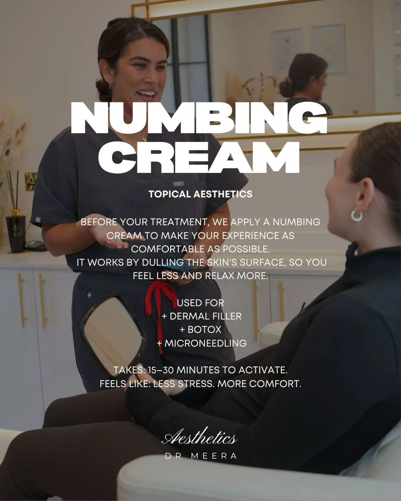 FAQ: &ldquo;Do you use numbing cream?&rdquo;

Absolutely, your comfort matters just as much as your results ✨At Dr Meera Aesthetics, we apply medical-grade numbing (where appropriate) to make your treatment as comfortable and stress-free as possible.