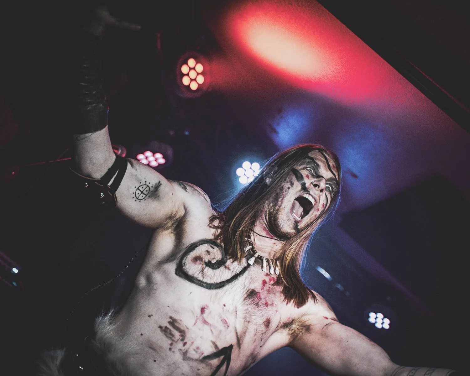 singer of a metal band screaming