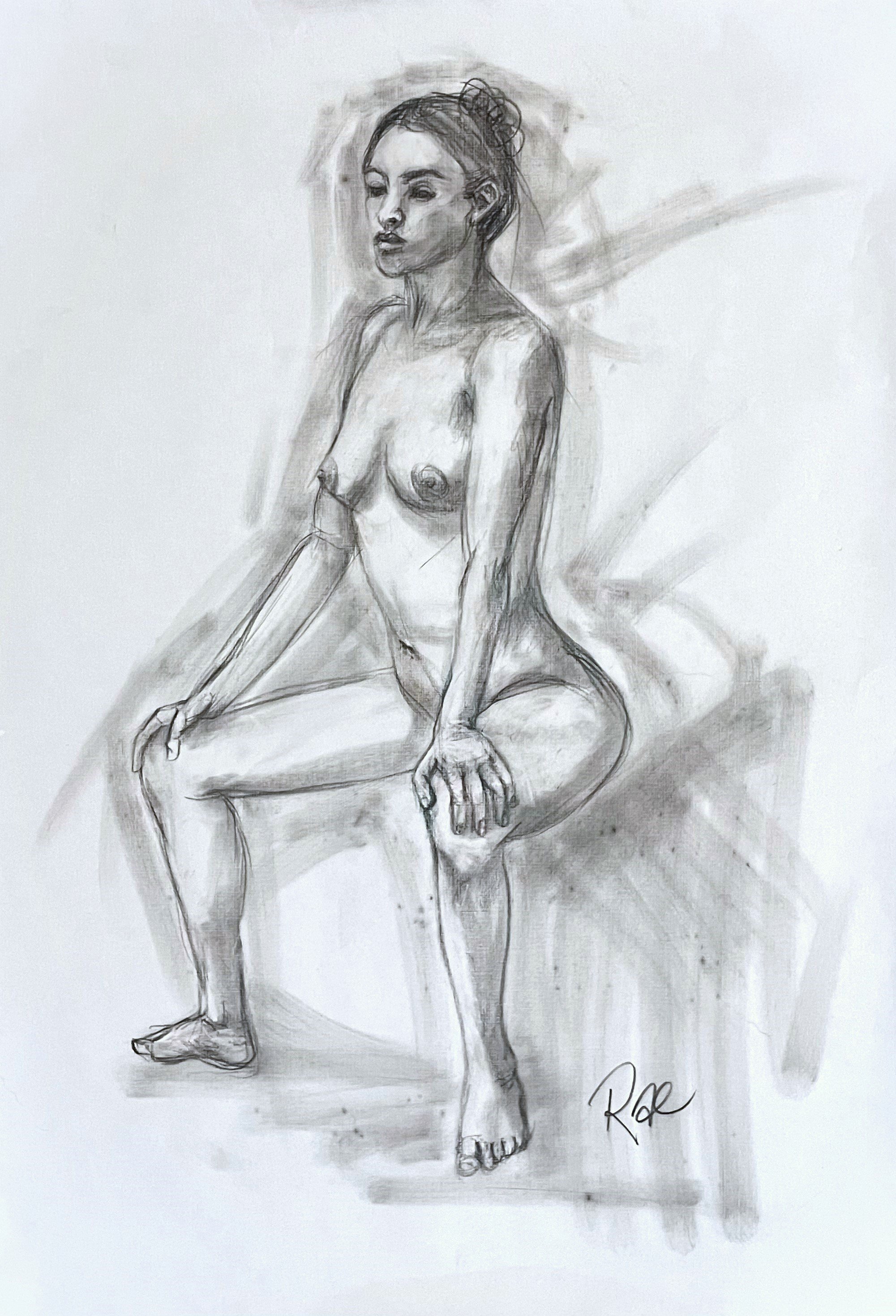 “Save My Seat” by Rachel Lachat (2023)
---
Charcoal on Linen Textured Paper - cm x cm - Framed Original Artwork AU$150