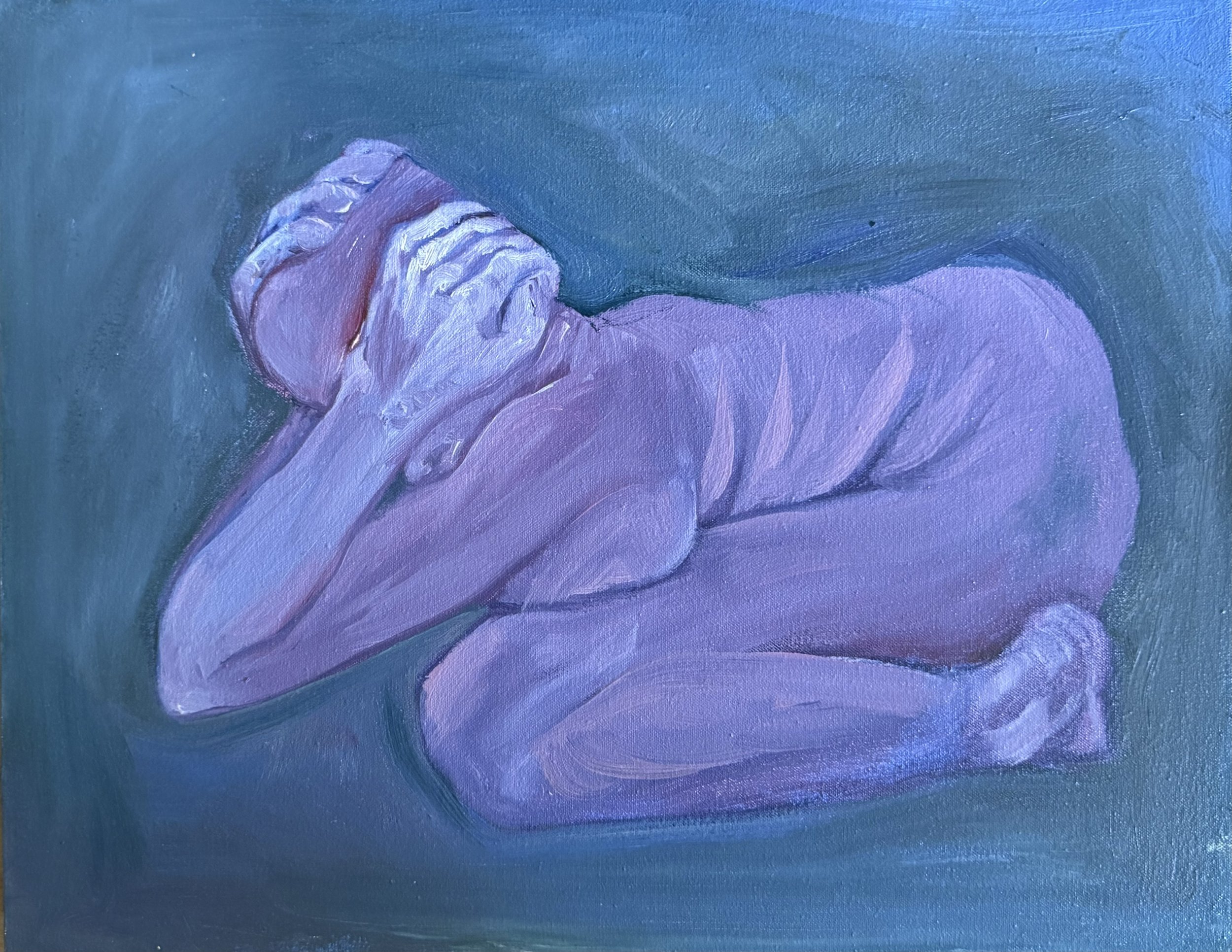 “Please Stop” by Rachel Lachat (2024)
—
When the flashbacks are triggered, when you are made to relive your traumas, there is nowhere to hide, again.
—
Oil on Canvas - 20” x 16” - AU$500