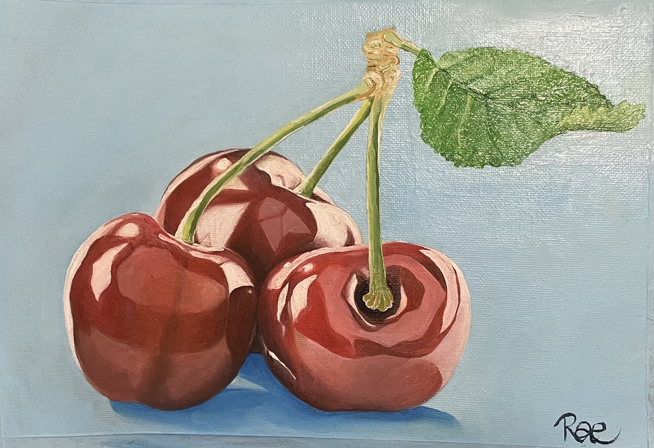 “Cherries” by Rachel Lachat (2023)
—
Oil on Canvas Paper - 28 cm x 19 cm - SOLD