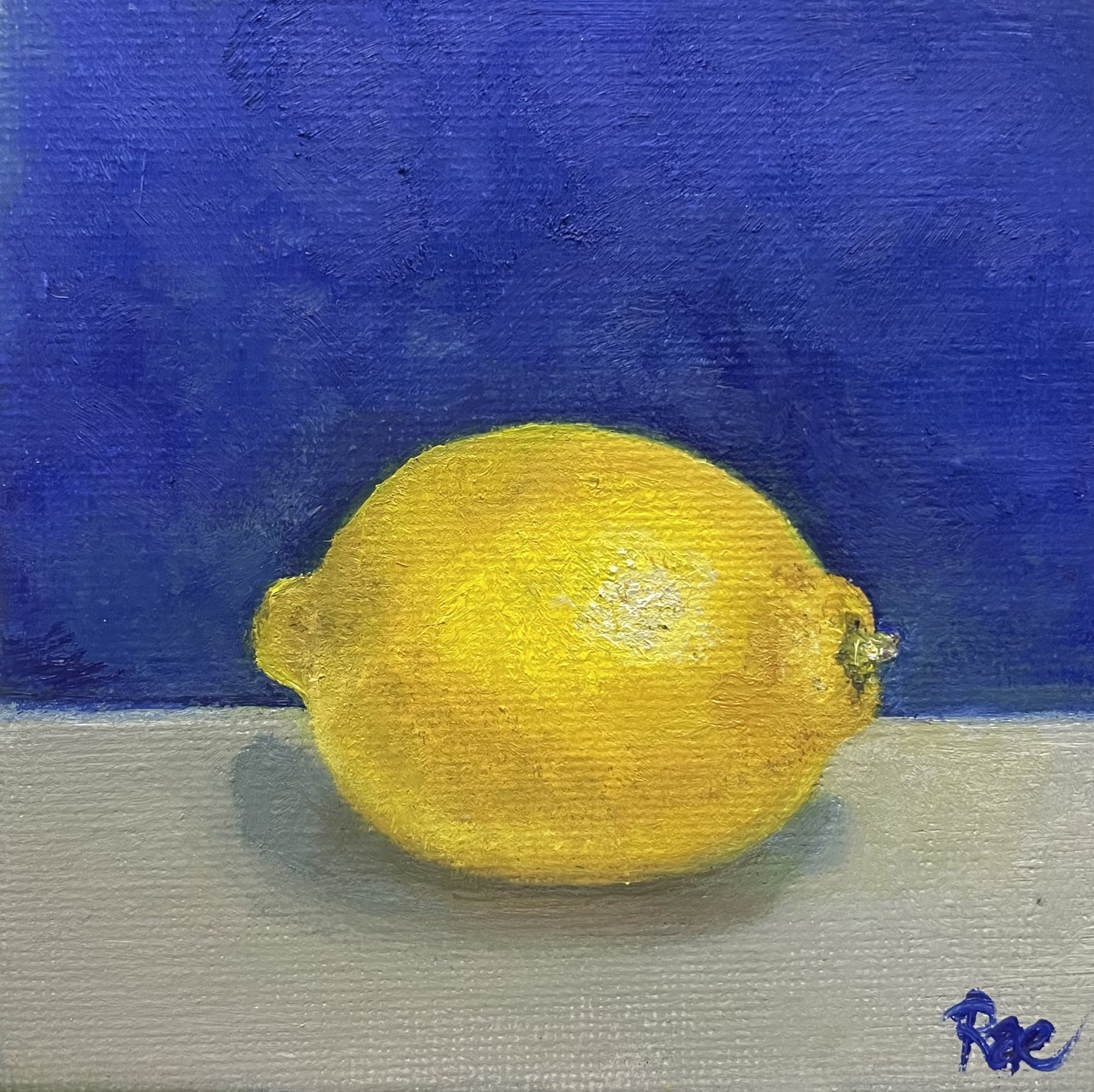 “Lemon” by Rachel Lachat (2023)
—
Still life framed miniature.
—
Oil on Canvas - 10cm x 10 cm - AU$70