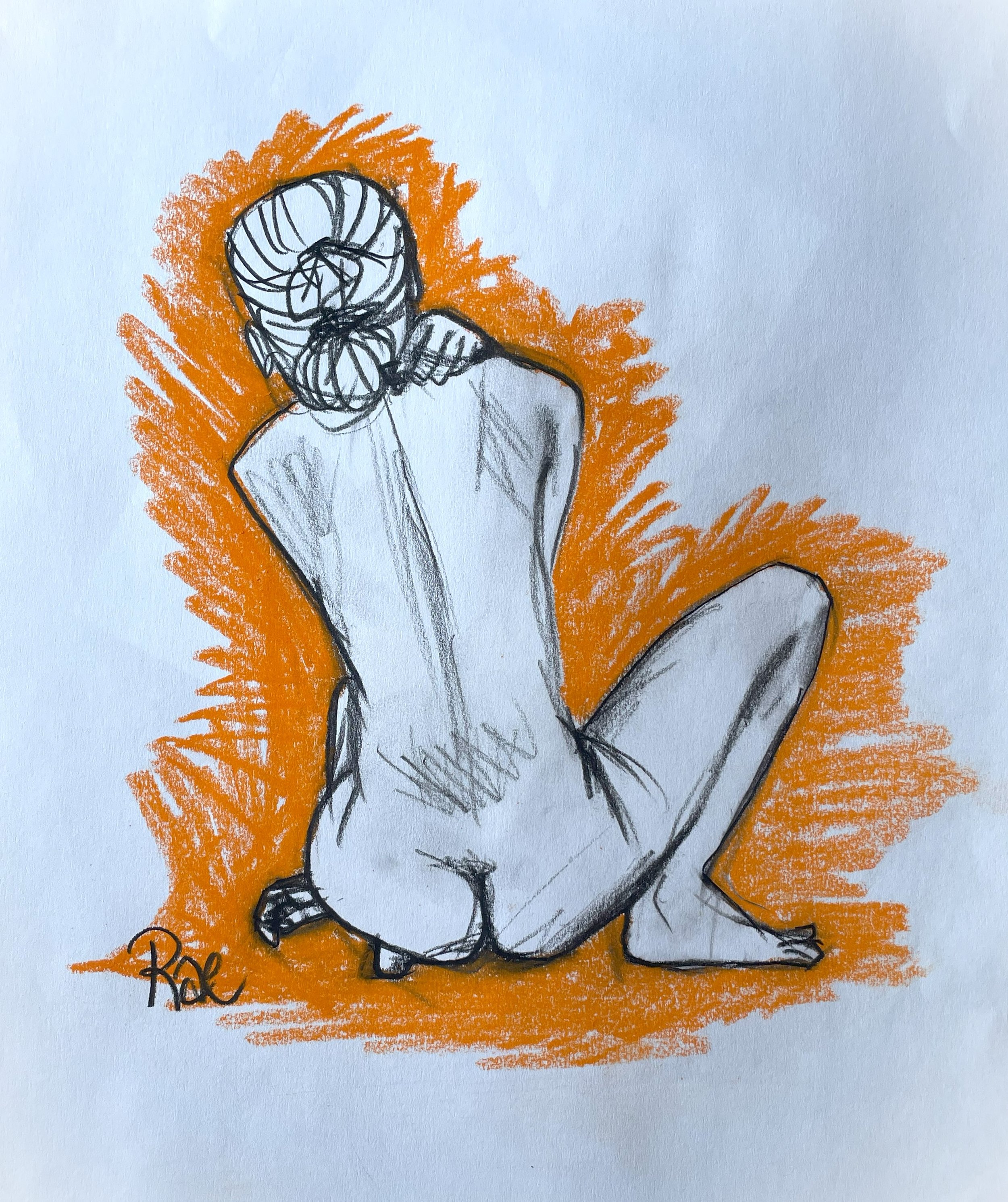 “Playful Thoughts As I Wait” by Rachel Lachat (2023)
---
Charcoal and Pastel on Paper - 35.5 cm x 28 cm - Framed Original Artwork AU$150