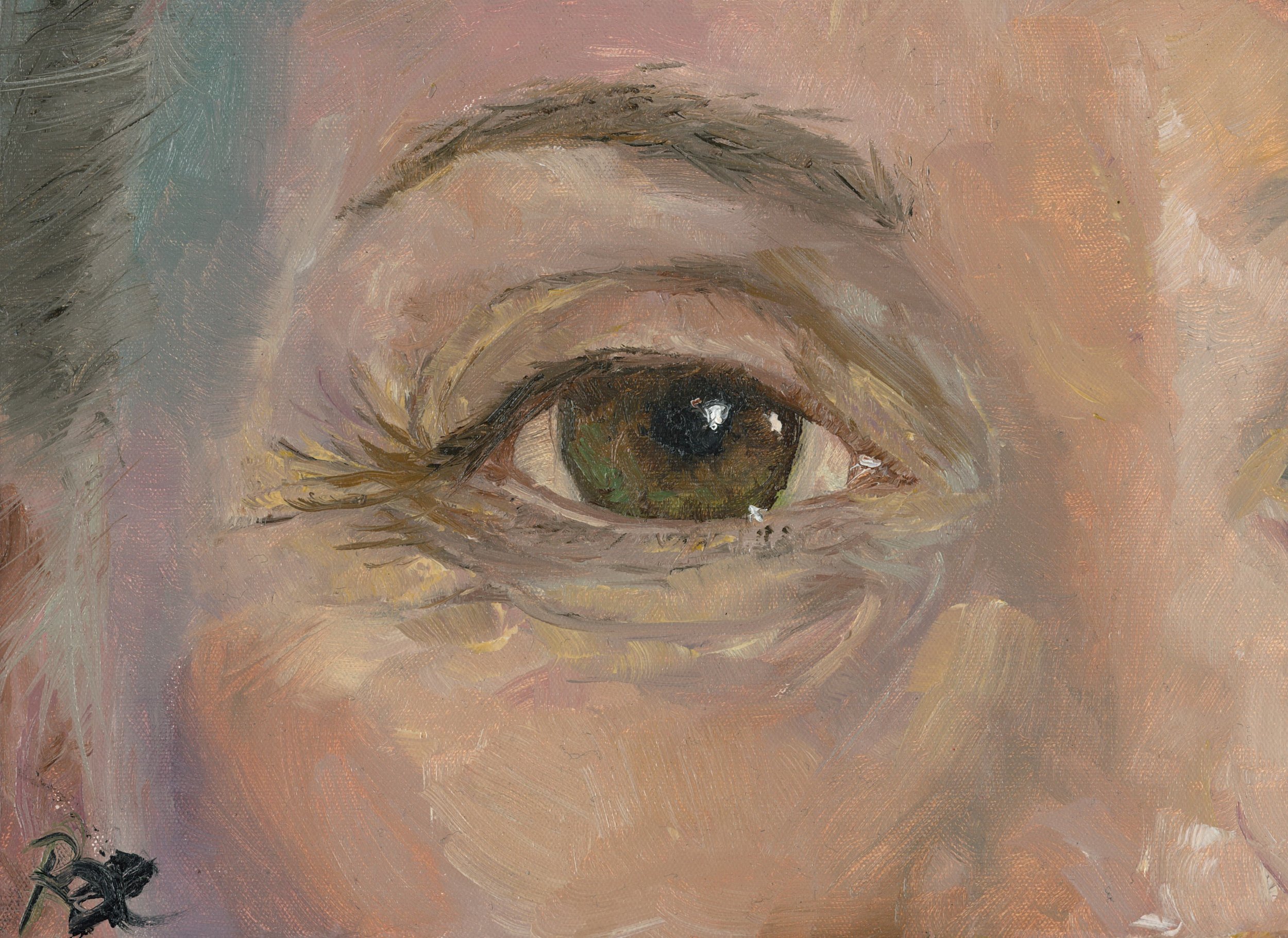 "My Left Eye"
by Rachel Lachat (2023)
---
Oil on Canvas - 8" x 6" - AU$250