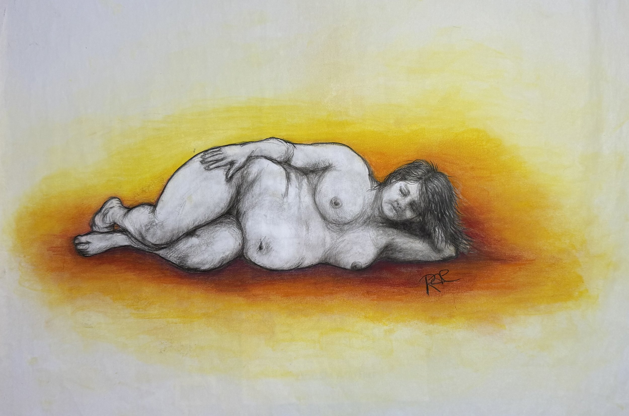 “Languid” by Rachel Lachat (2025)
---
Charcoal and Pastel on Paper - 24” x 18” - Framed Original Artwork AU$150