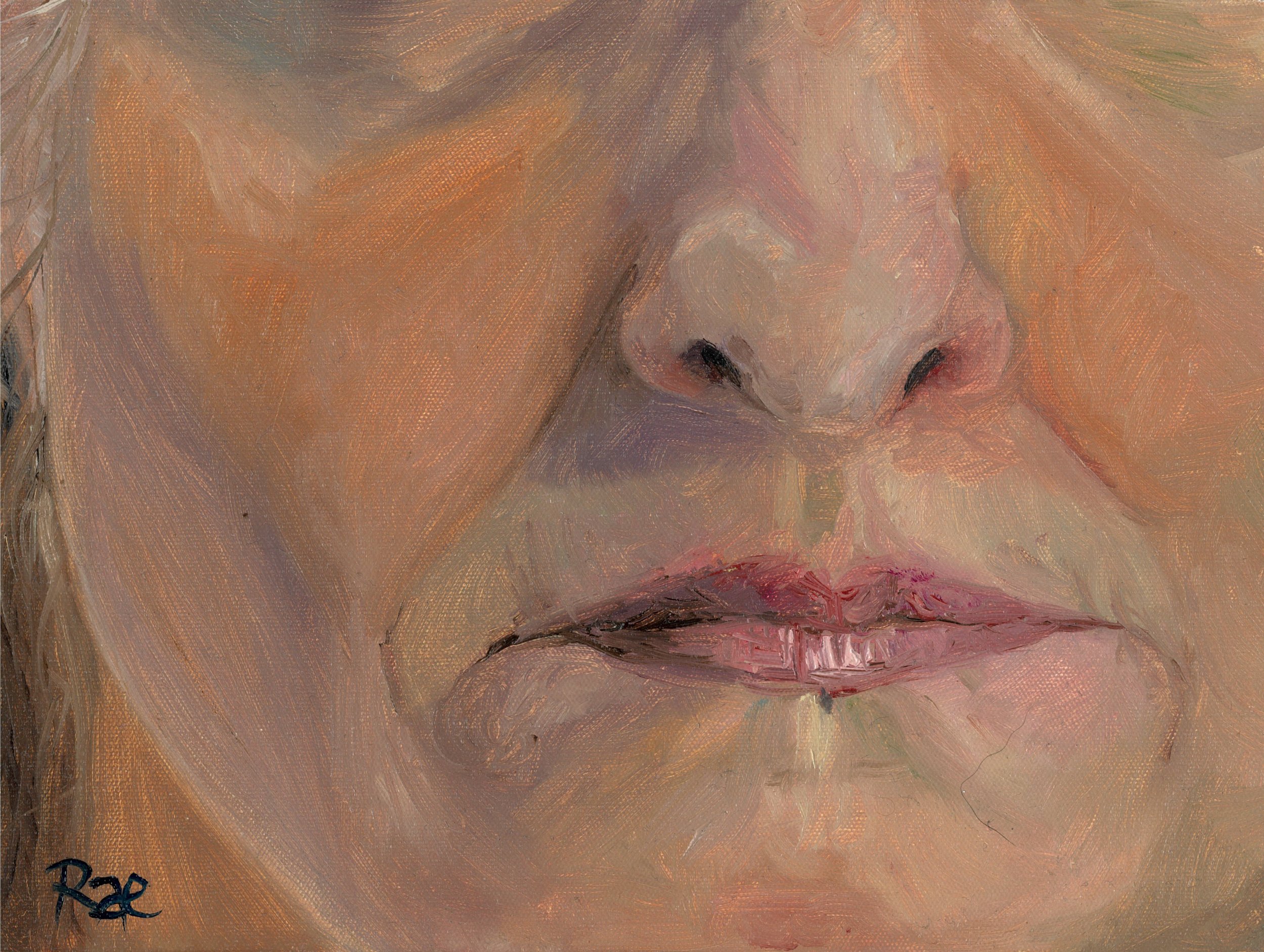 "My Lips"
by Rachel Lachat (2023)
---
Oil on Canvas - 8" x 6" - AU$250