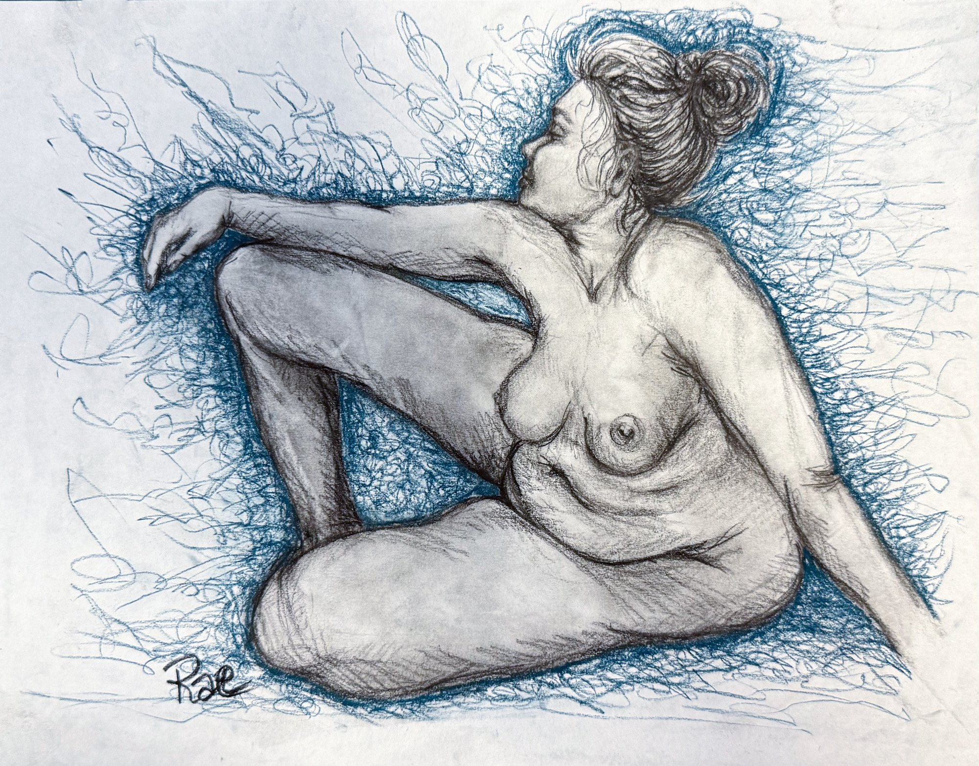 “Emily” by Rachel Lachat (2023)
---
Charcoal and Pastel on Paper - cm x cm - Framed Original Artwork AU$150
