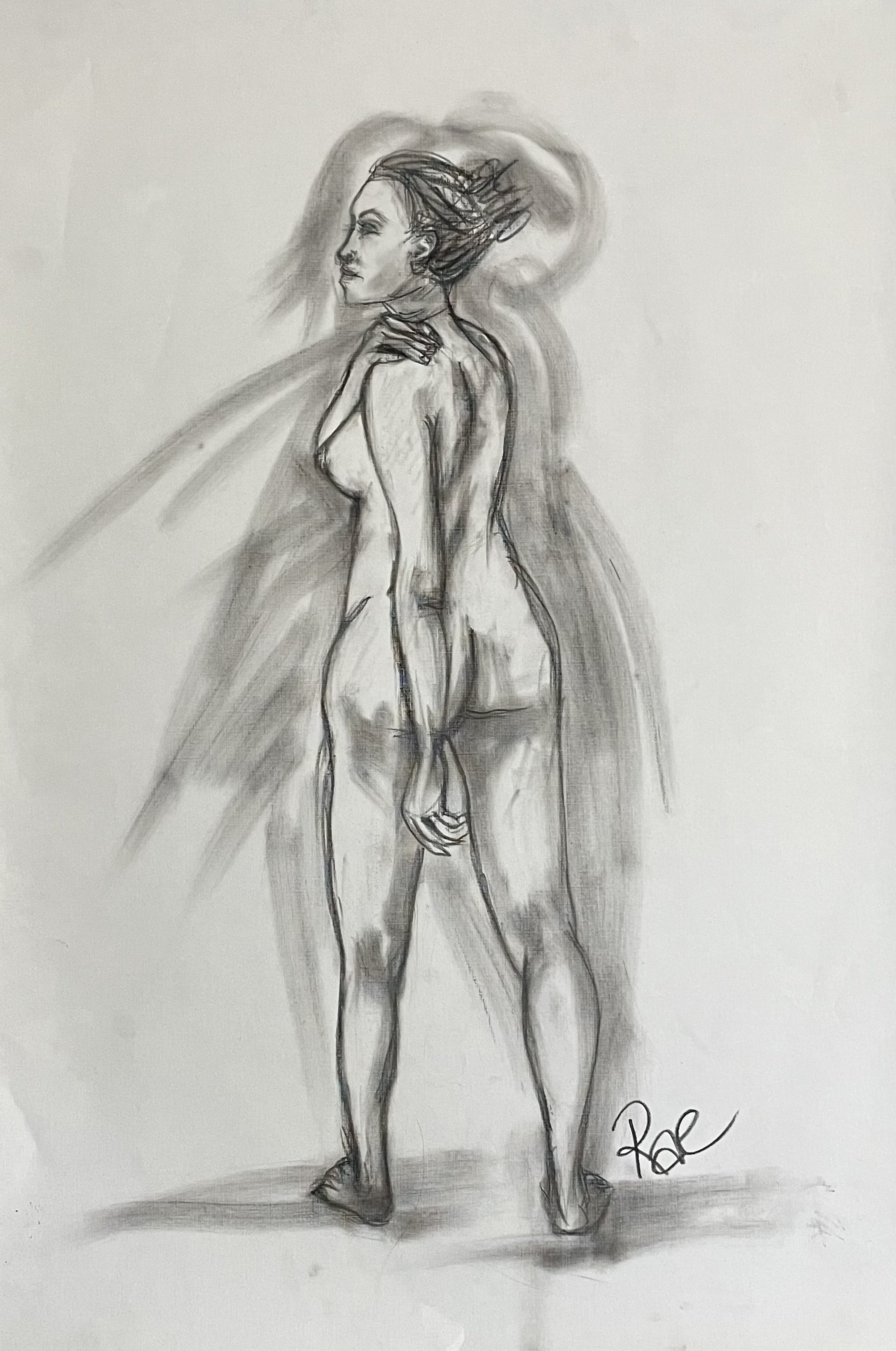 “Considering Alternatives ” by Rachel Lachat (2023)
---
Charcoal on Linen Textured Paper - cm x cm - Framed Original Artwork AU$150