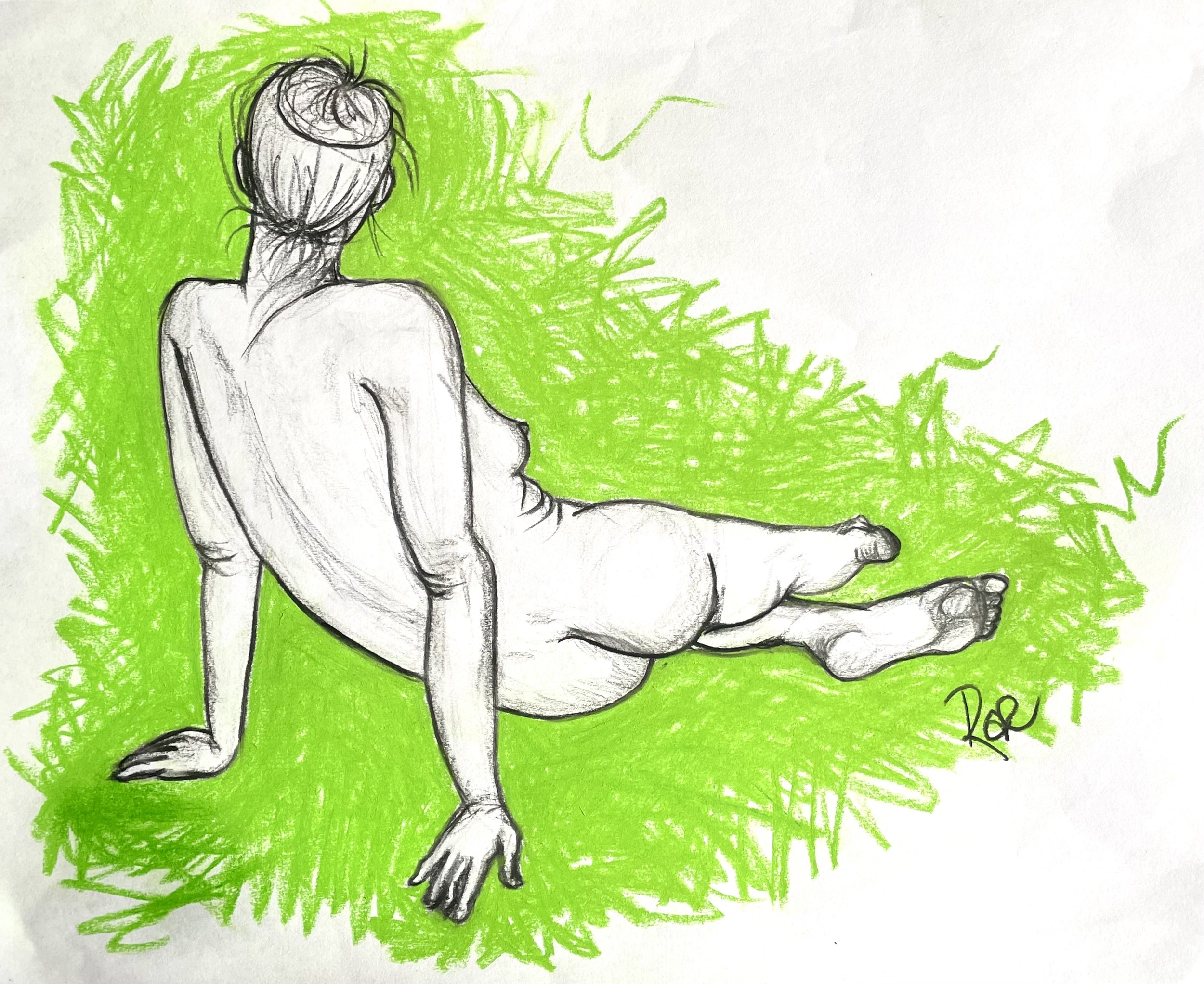 “Roll & Wait” by Rachel Lachat (2023)
---
Charcoal and Pastel on Paper - 35.5 cm x 28 cm - Framed Original Artwork AU$150