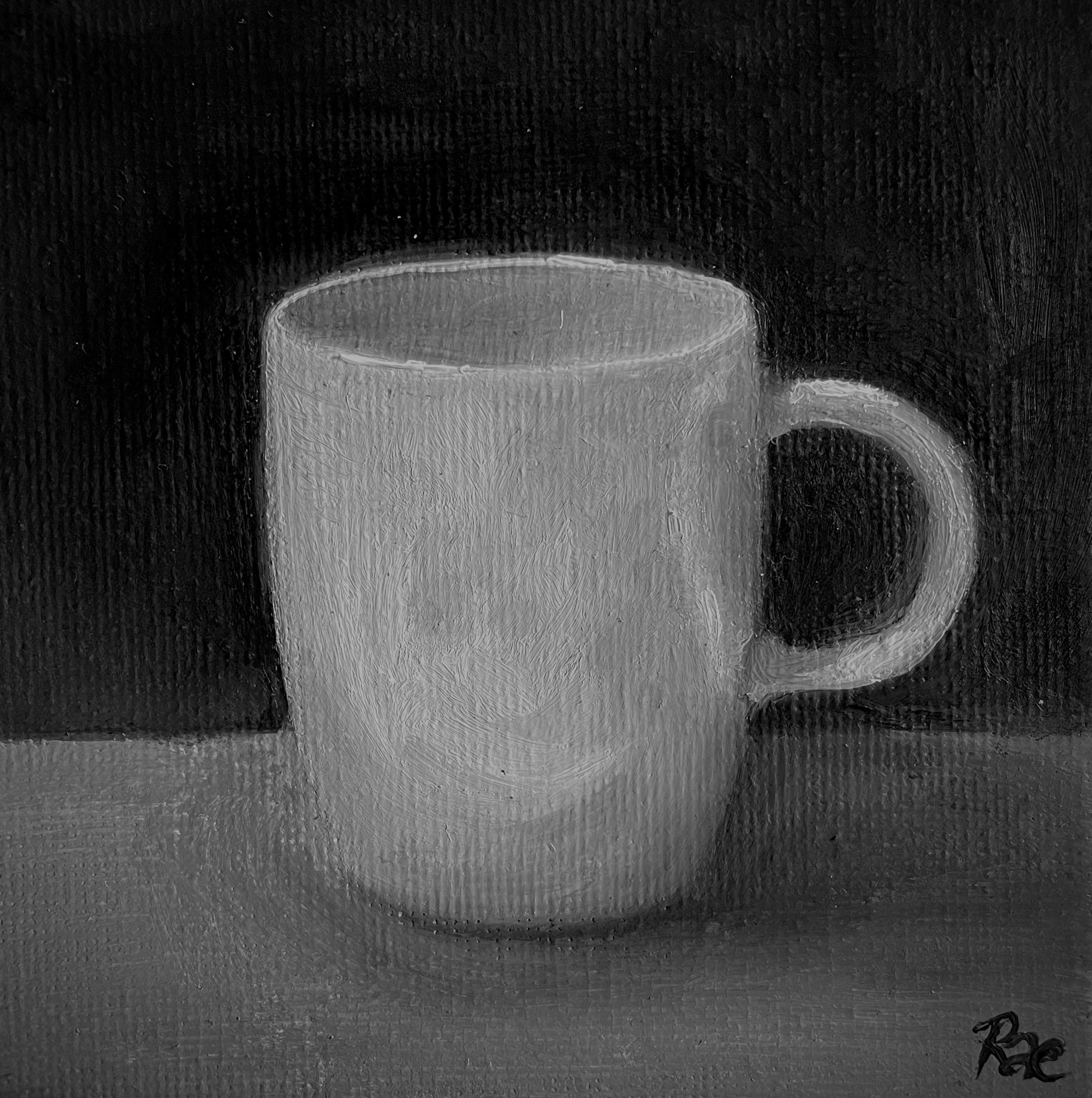 “White Mug” by Rachel Lachat (2023)
—
Still life framed miniature.
—
Oil on Canvas - 10cm x 10 cm - AU$70