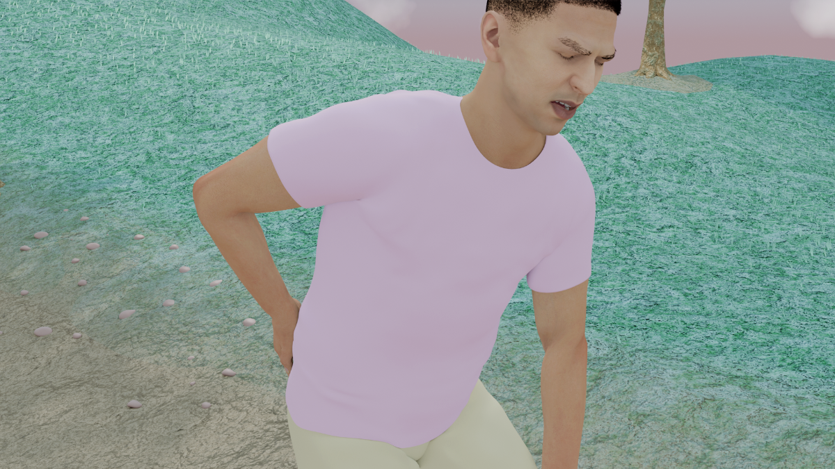 Back Pain Scene of Claroswift Medical Explainer