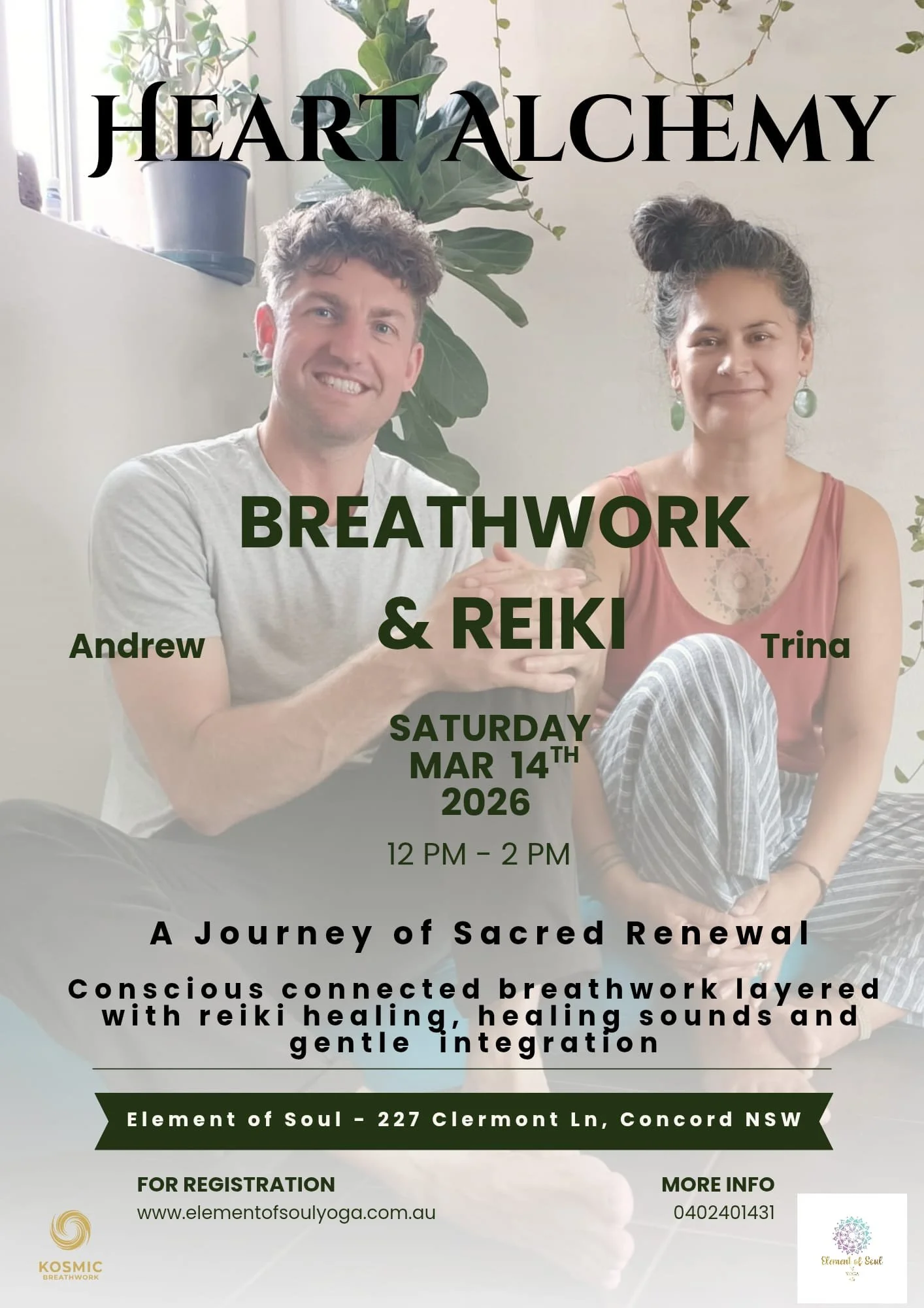 BREATHWORK &amp; REIKI  Heart Alchemy with Andrew &amp; Trina