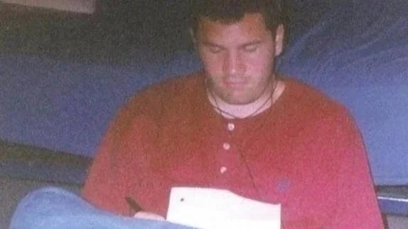 Ally writing in St Louis, circa 1998