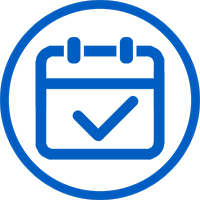 Calendar icon with a checkmark inside