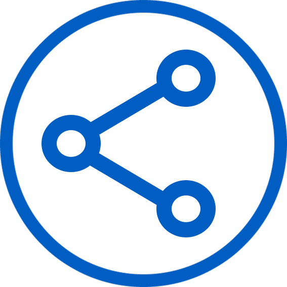 Blue medical cross icon inside a circle